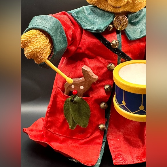 Vintage Toy Christmas Wind Up Musical Teddy Bear Playing A Drum #513 - Picture 4 of 6